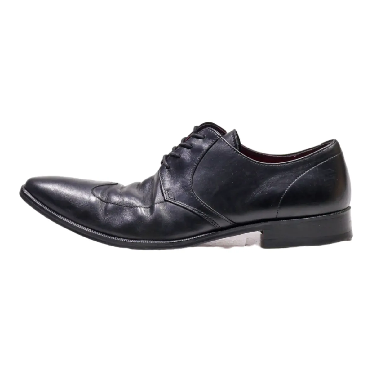 LUCAS DELLI Oxford Shoes Black Leather Mens UK 6.5