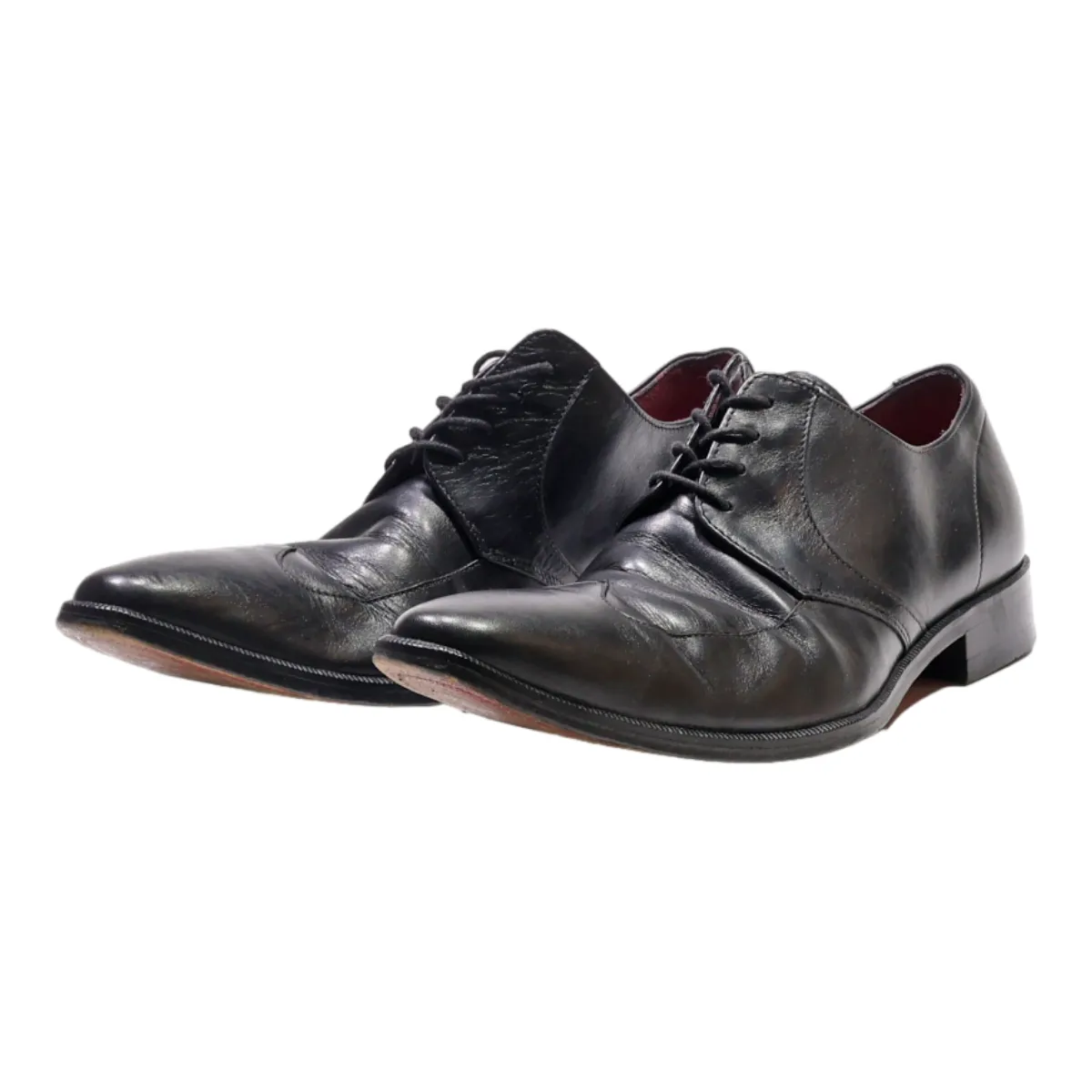 LUCAS DELLI Oxford Shoes Black Leather Mens UK 6.5