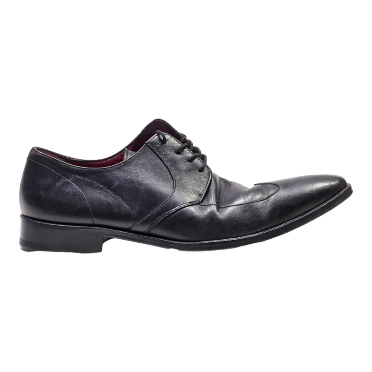 LUCAS DELLI Oxford Shoes Black Leather Mens UK 6.5