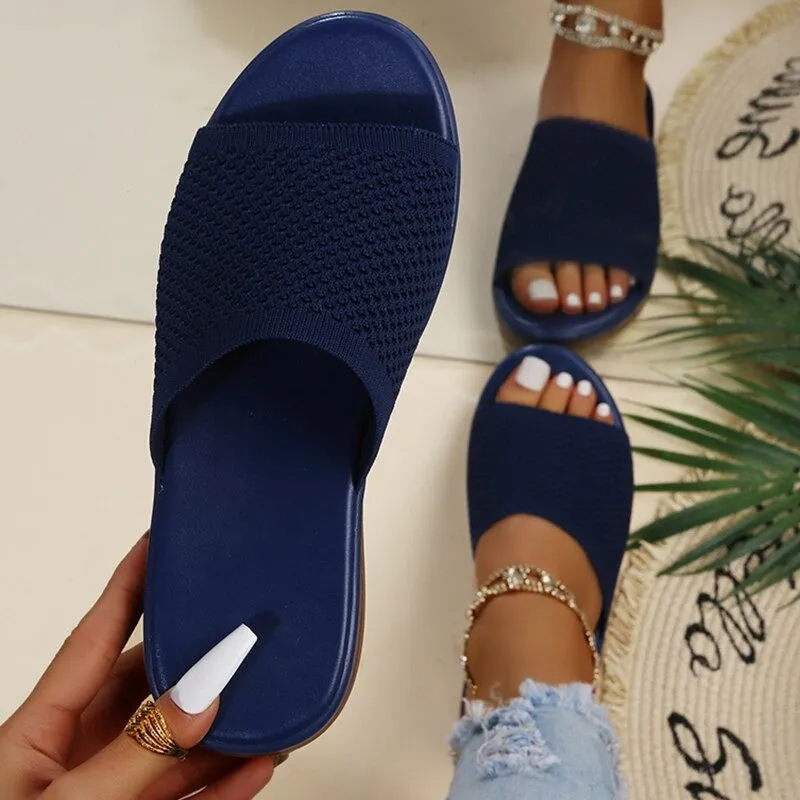 OCW Sandals For Women Low Heels Elegant Breathable Soft Soles Slippers