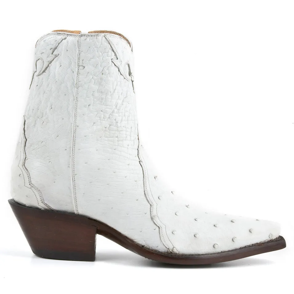 Ostrich Ankle Zipper - White