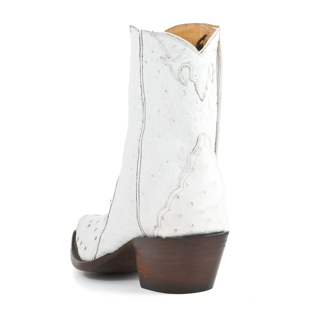 Ostrich Ankle Zipper - White