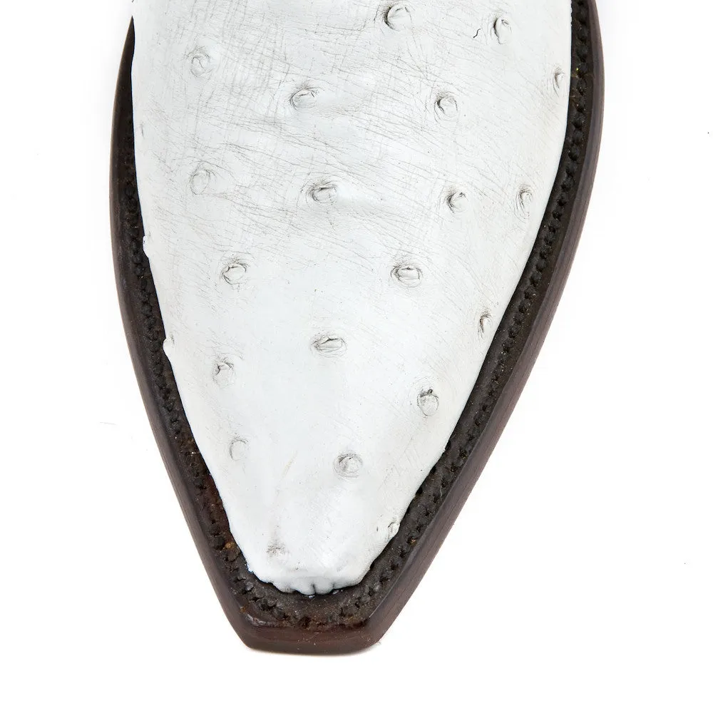 Ostrich Ankle Zipper - White