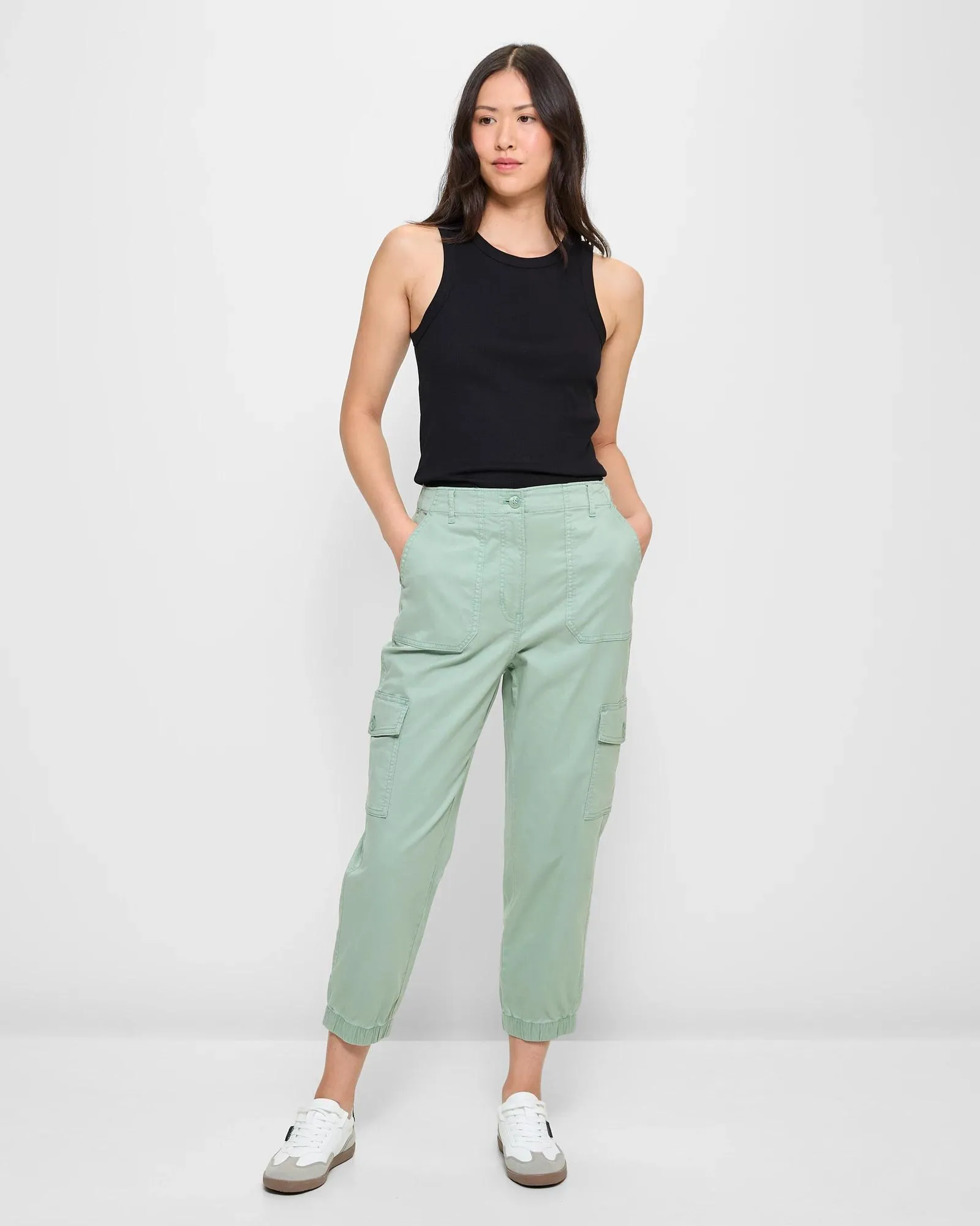 popular  Washed Cargo Pants - Soft Sage