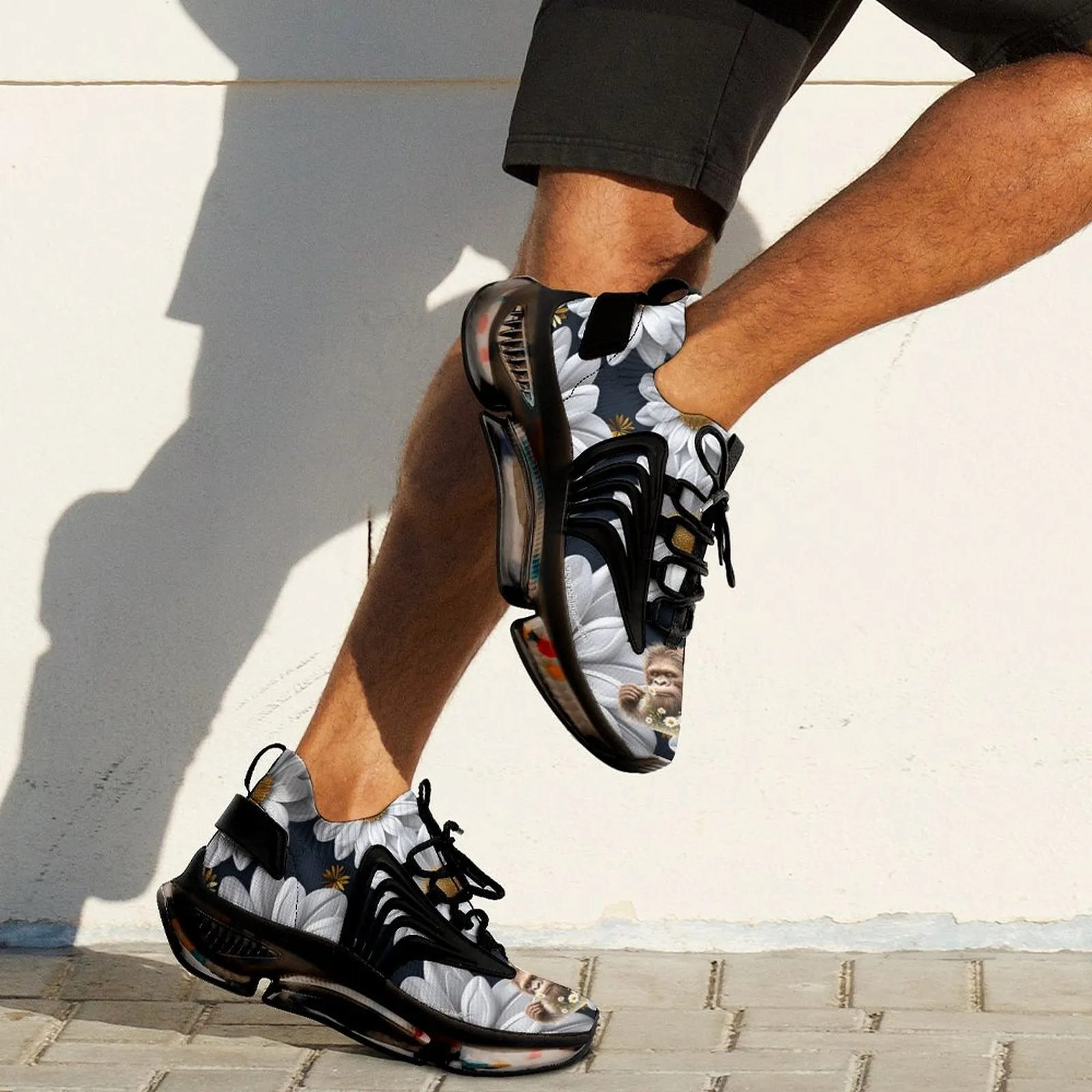Sasquatch "smell the flowers" Men Custom Basketball Shoes with Breathable Fabric F68
