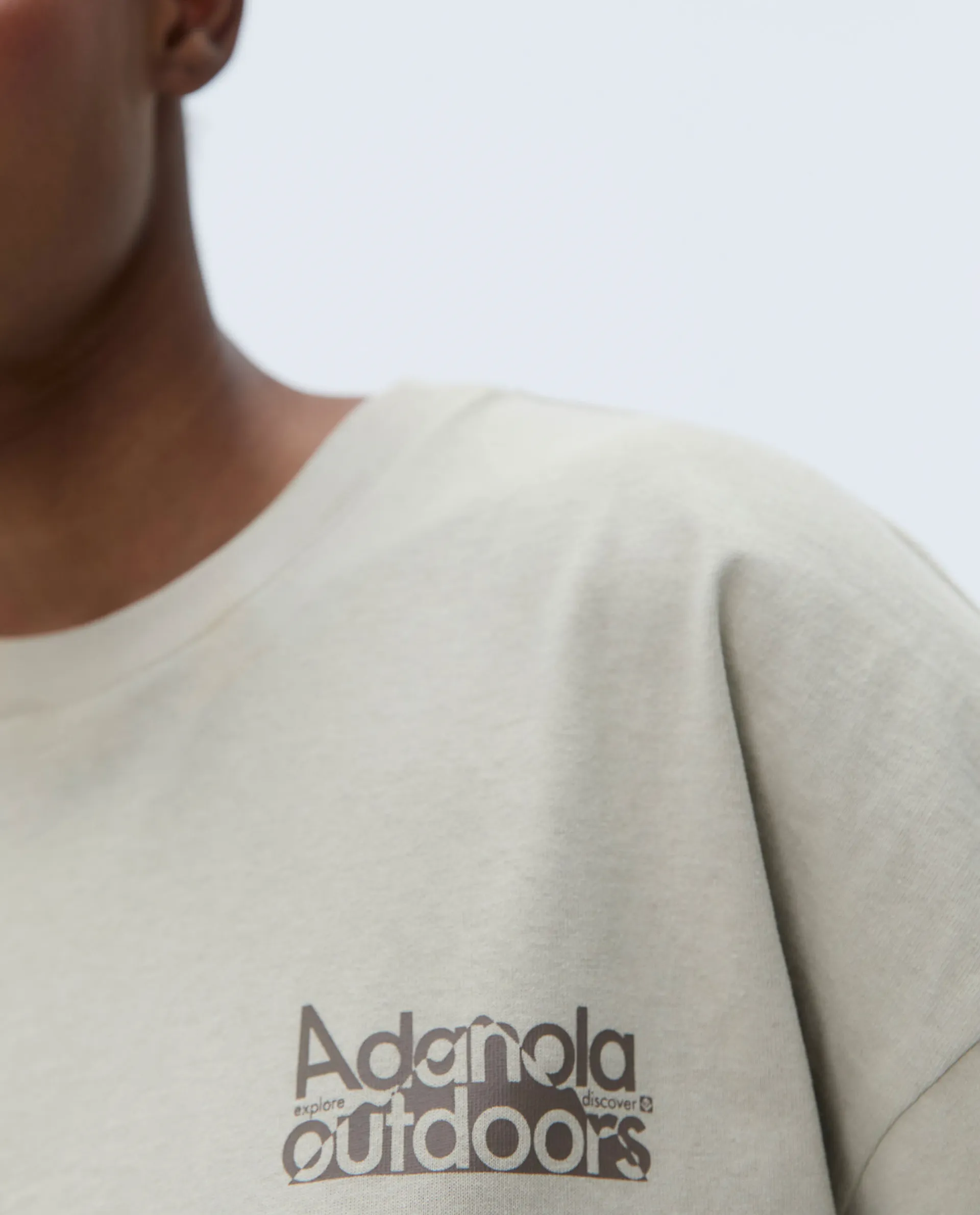 Trail Short Sleeve Drop Shoulder T-shirt - Sand/Cocoa Brown