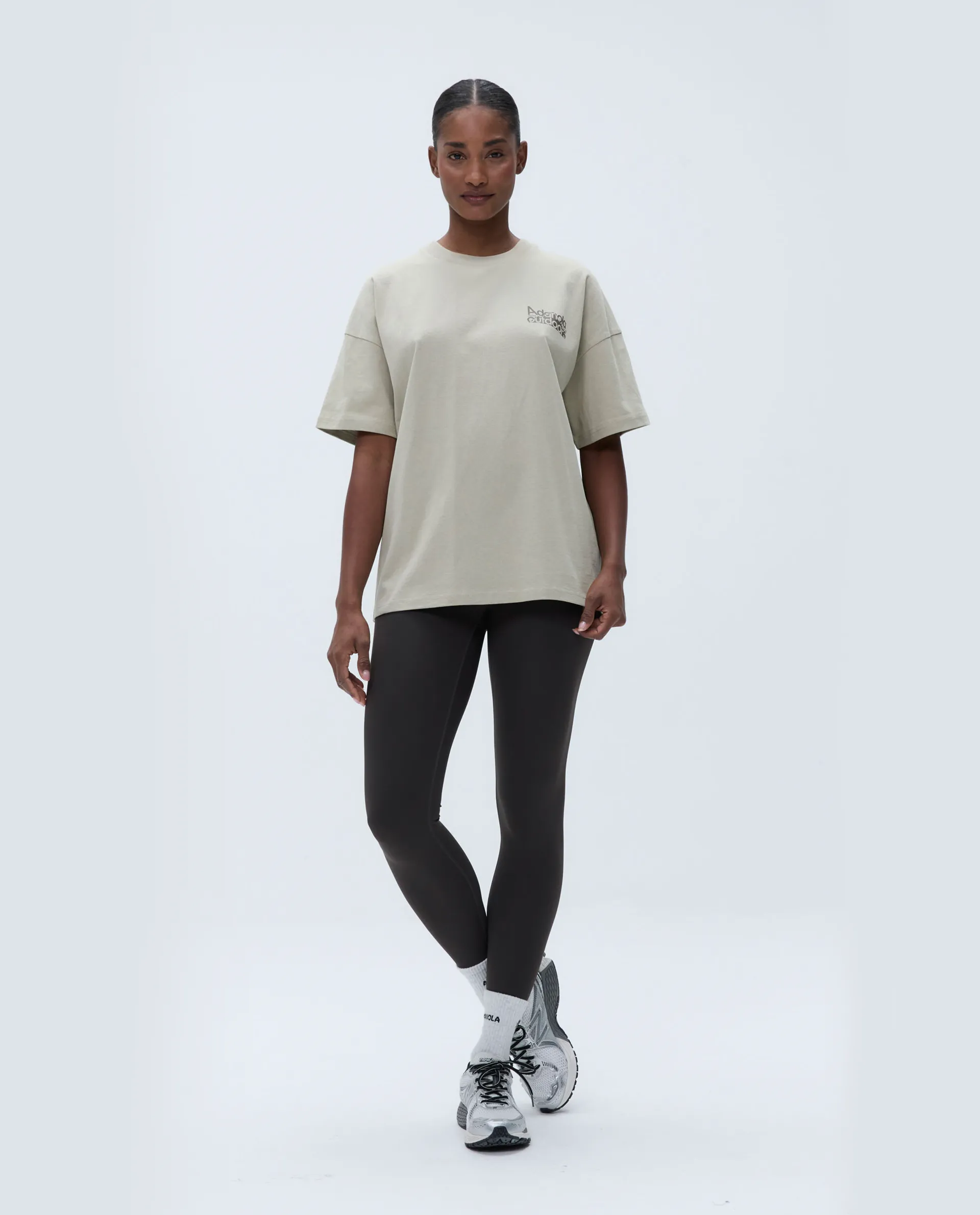 Trail Short Sleeve Drop Shoulder T-shirt - Sand/Cocoa Brown