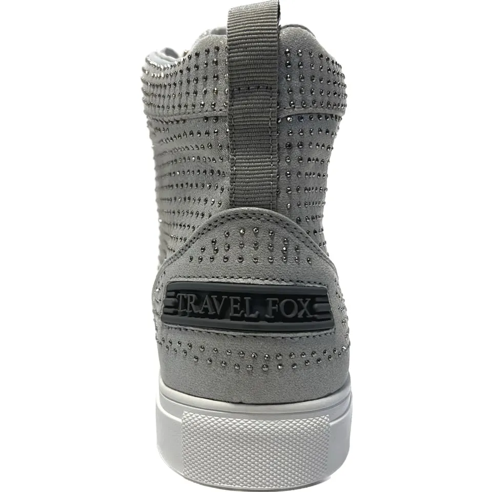 Travel Fox Men's Silver Leather High Top Sneakers 9210 65