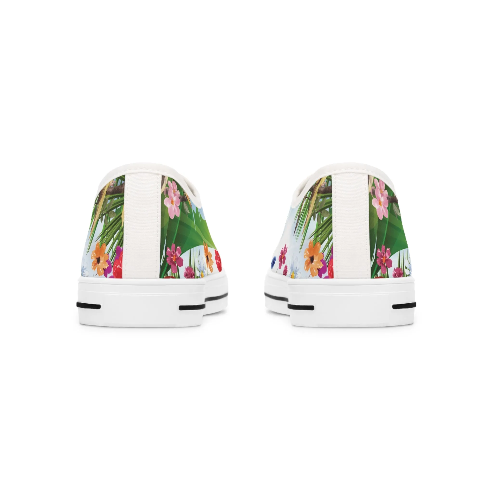 Tropical Birds Women's Low Top Sneakers Breathable Polyester Canvas, Lightweight Stylish Comfortable All-Day Wear, Perfect for Walking and Everyday Activities