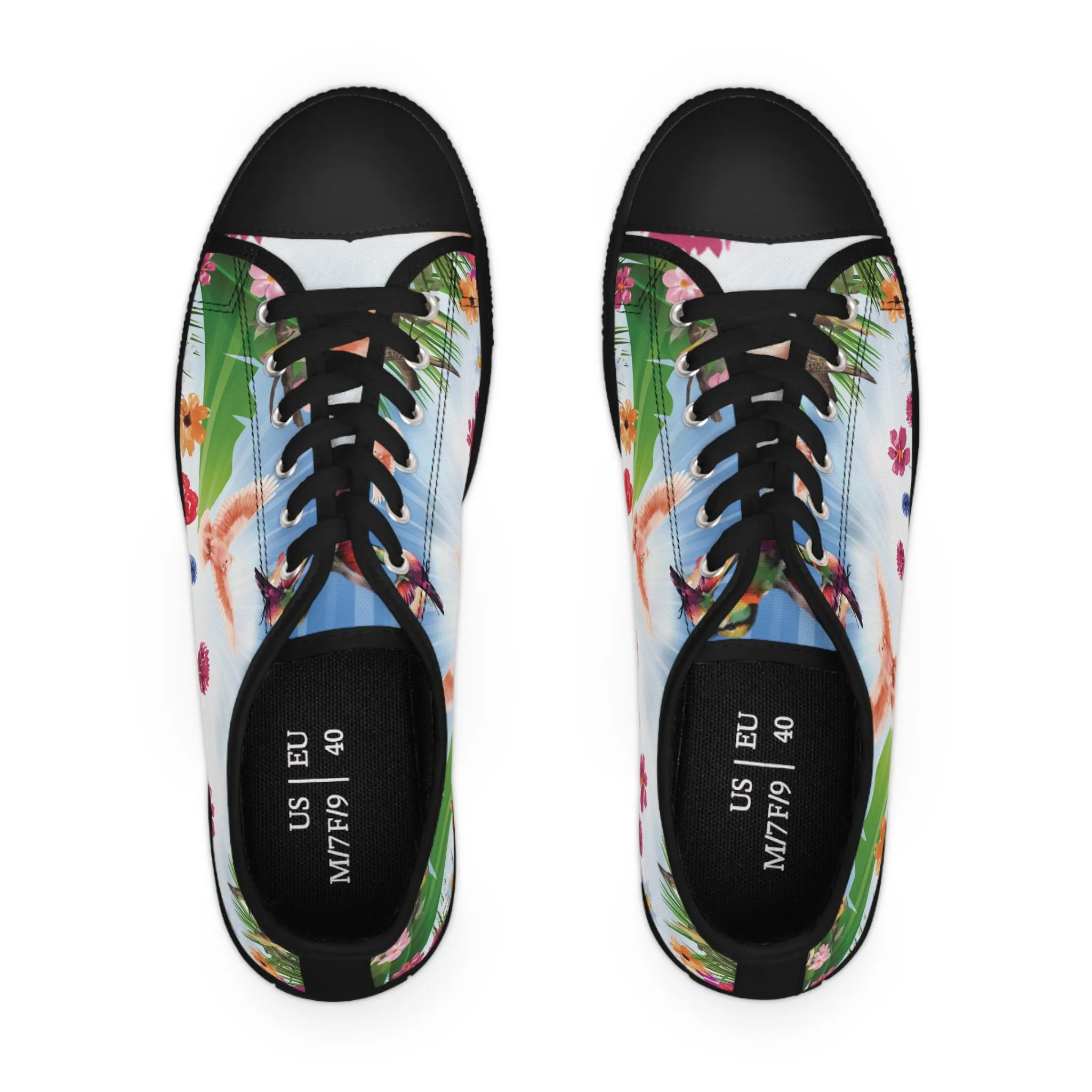 Tropical Birds Women's Low Top Sneakers Breathable Polyester Canvas, Lightweight Stylish Comfortable All-Day Wear, Perfect for Walking and Everyday Activities