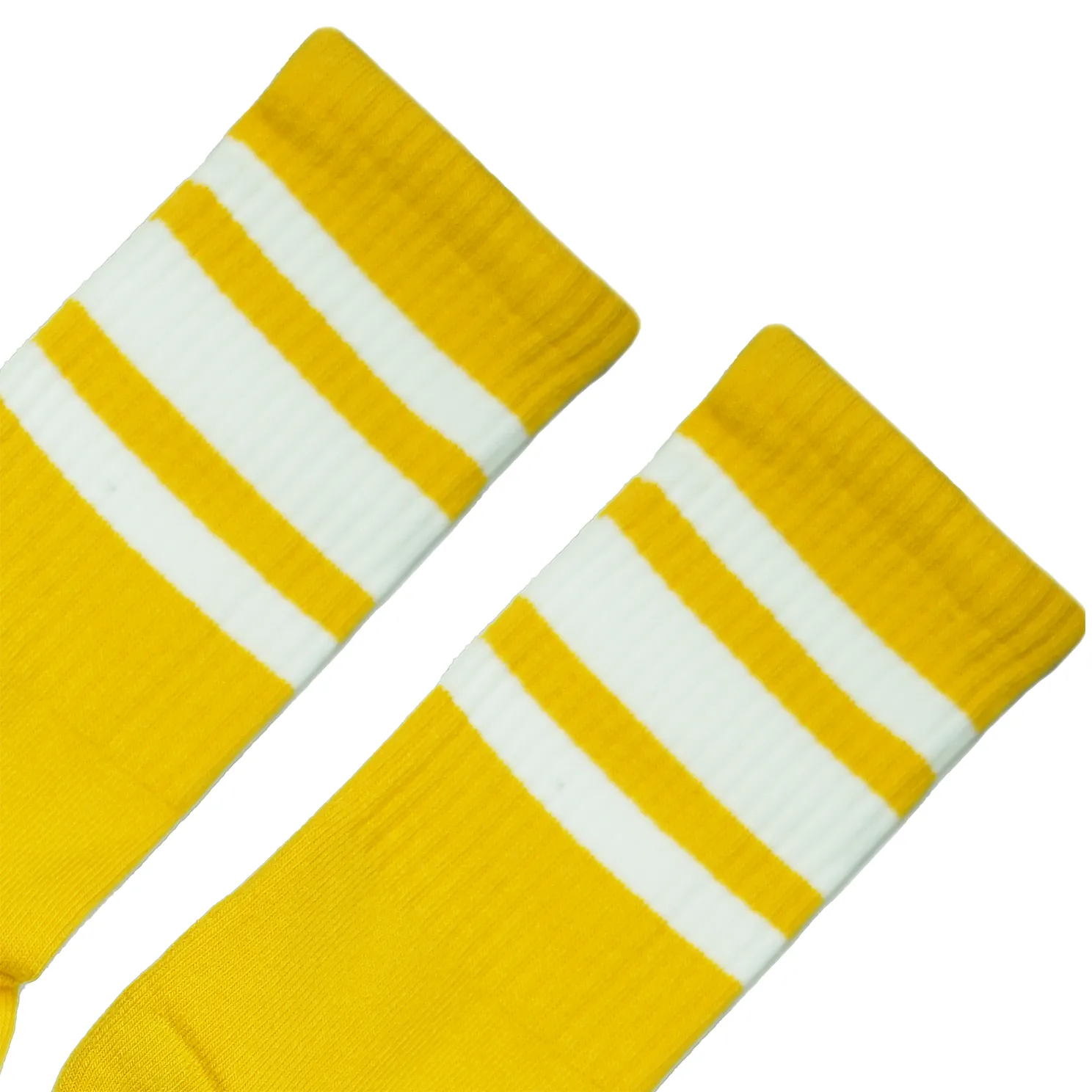 White Striped Socks | Gold