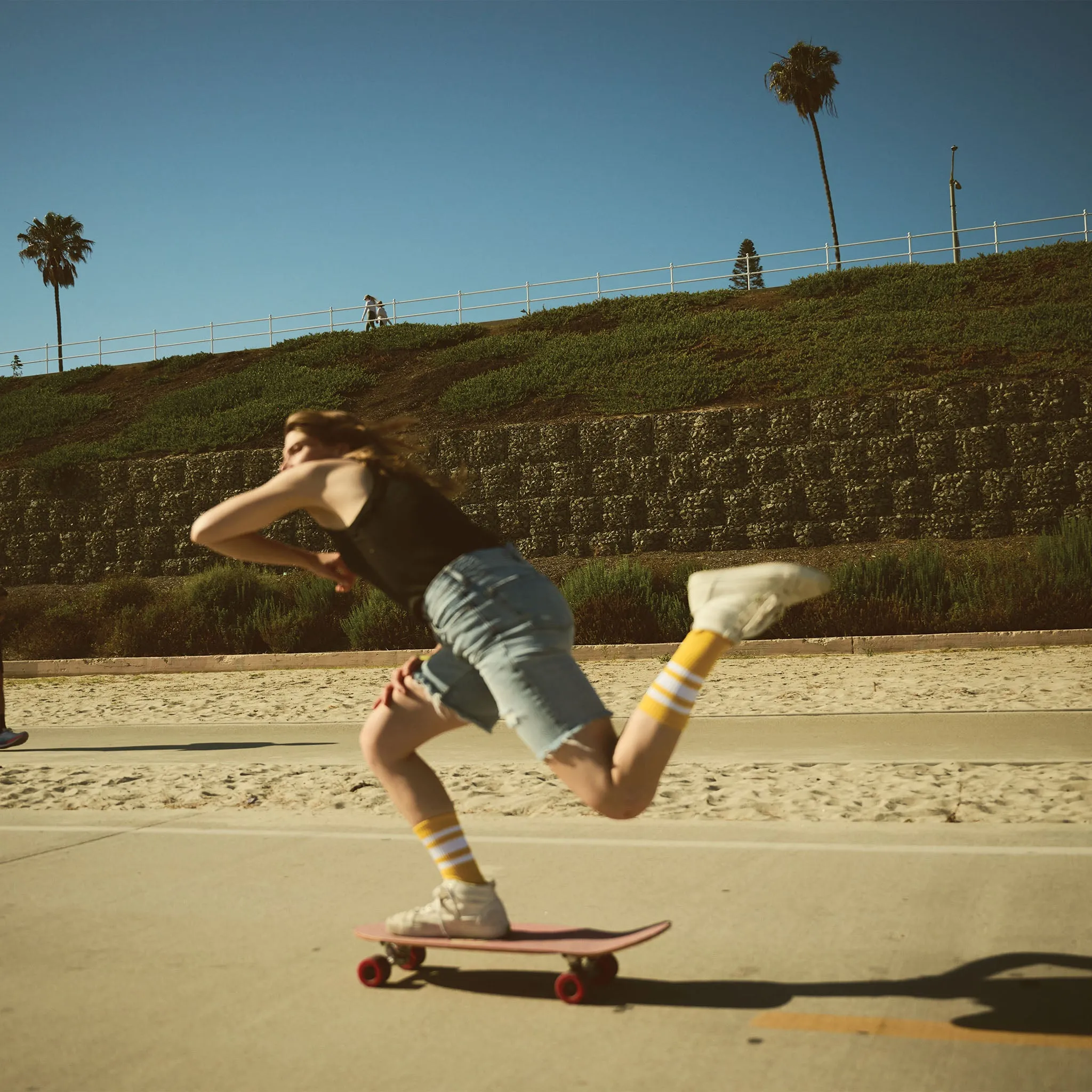 White Striped Socks | Gold