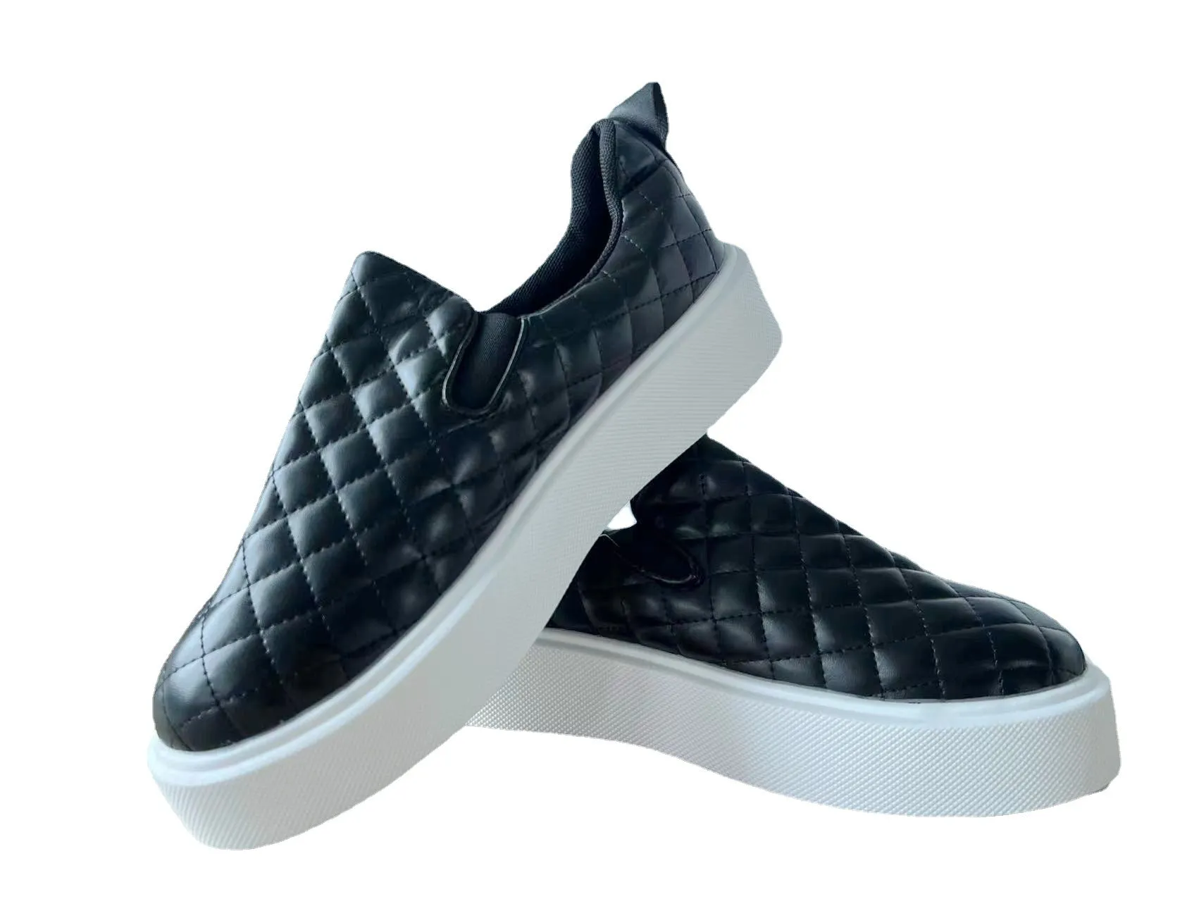 Women's quilted platform sneakers | Slip on round toe shoes for summer